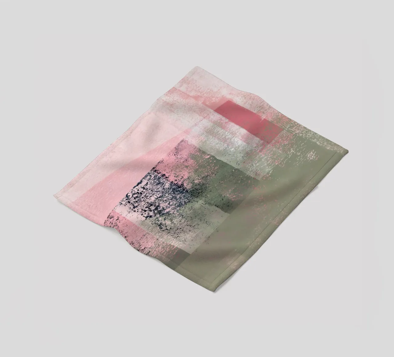 Surfaces 2 | Abstract in Sage Green and Pink coperta in pile da sabidussi