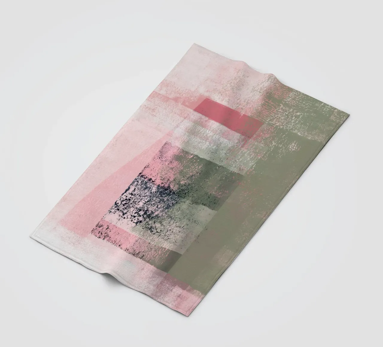 Surfaces 2 | Abstract in Sage Green and Pink coperta in pile da sabidussi