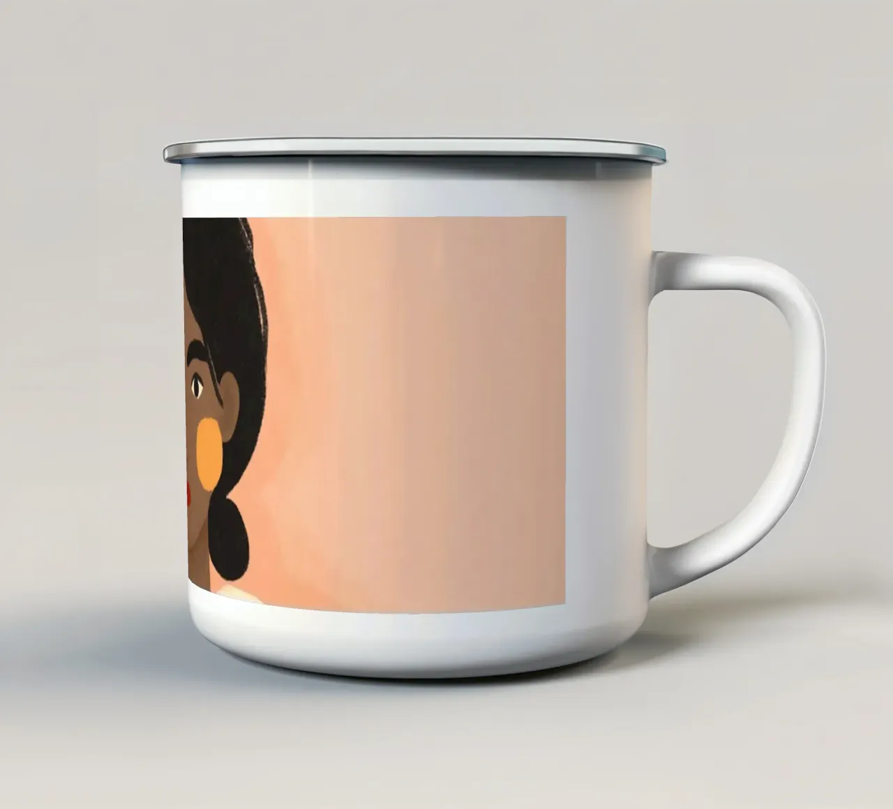 Limoni con donna tazza in smalto da PurePeachStudio