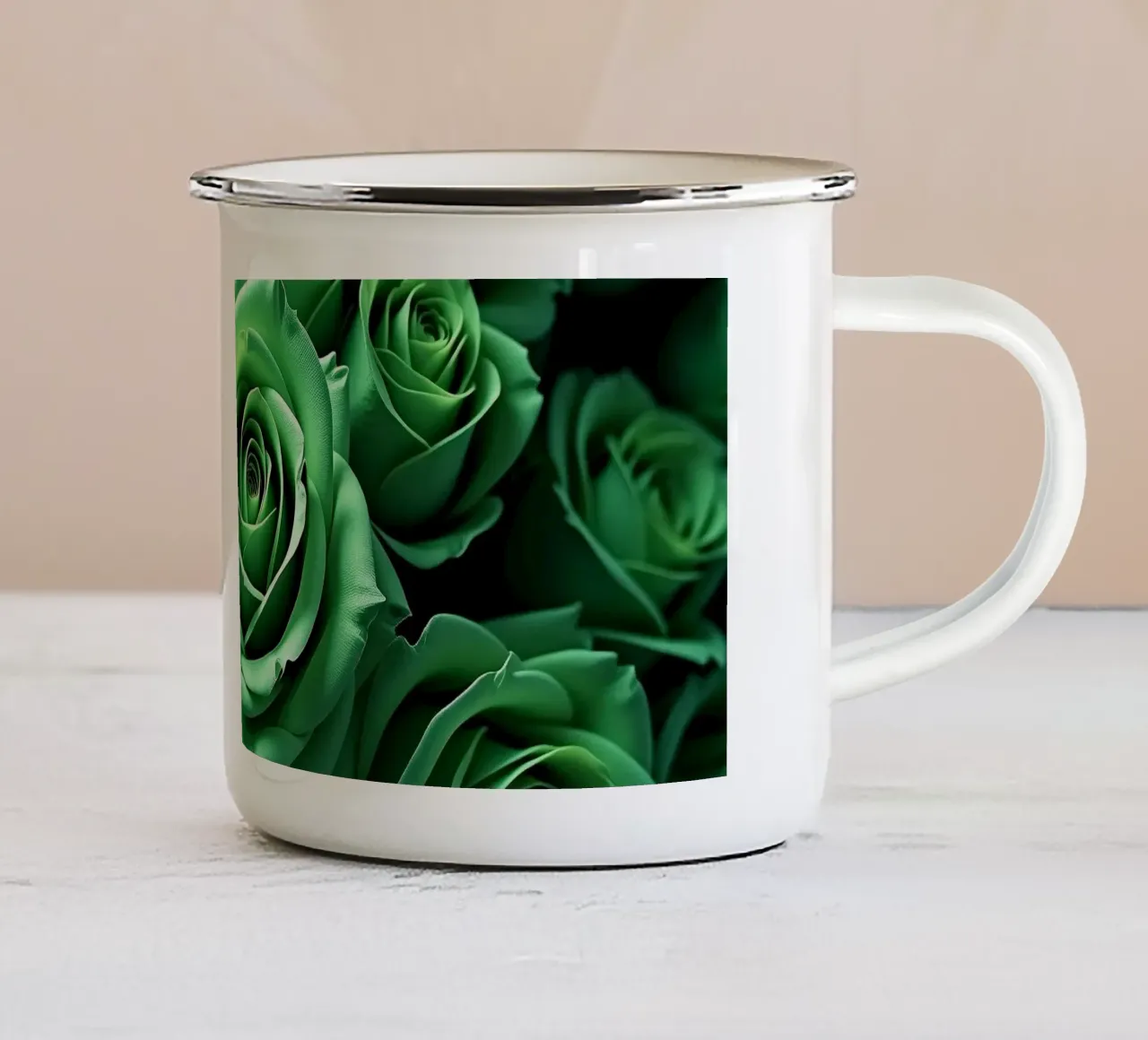 Rose_verdi tazza in smalto da Farb- und Blütenzauber by LK