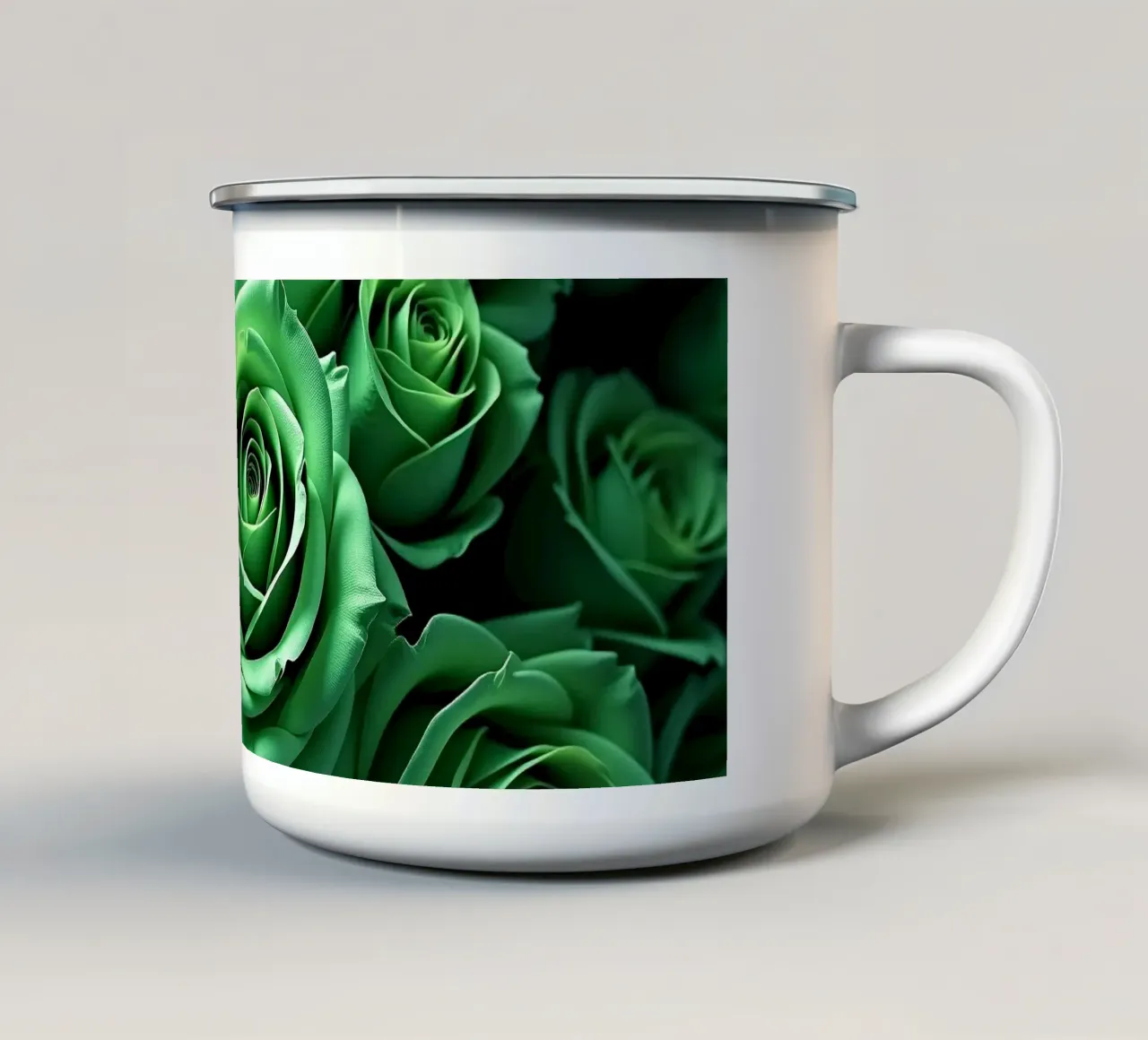 Rose_verdi tazza in smalto da Farb- und Blütenzauber by LK