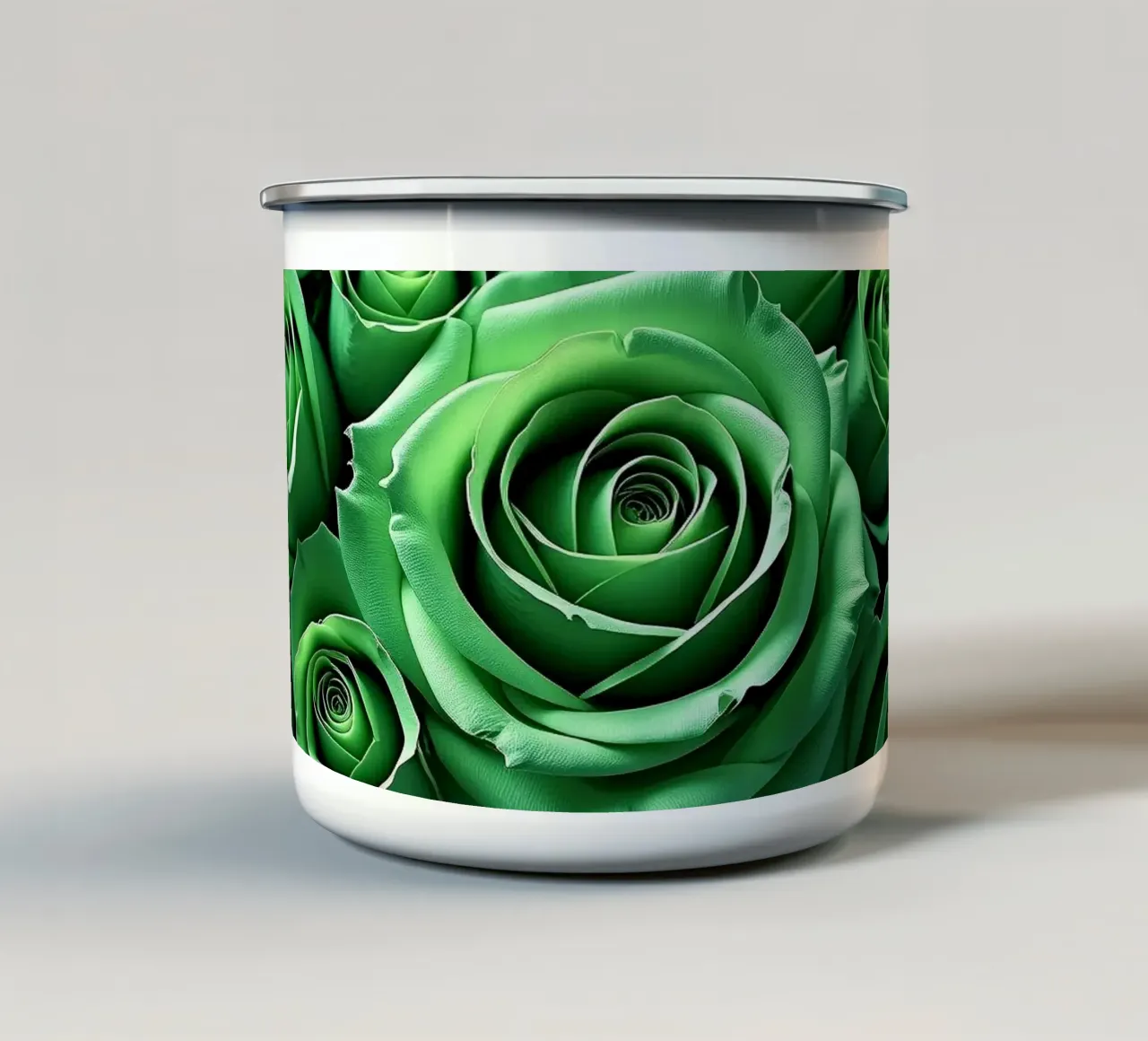 Rose_verdi tazza in smalto da Farb- und Blütenzauber by LK