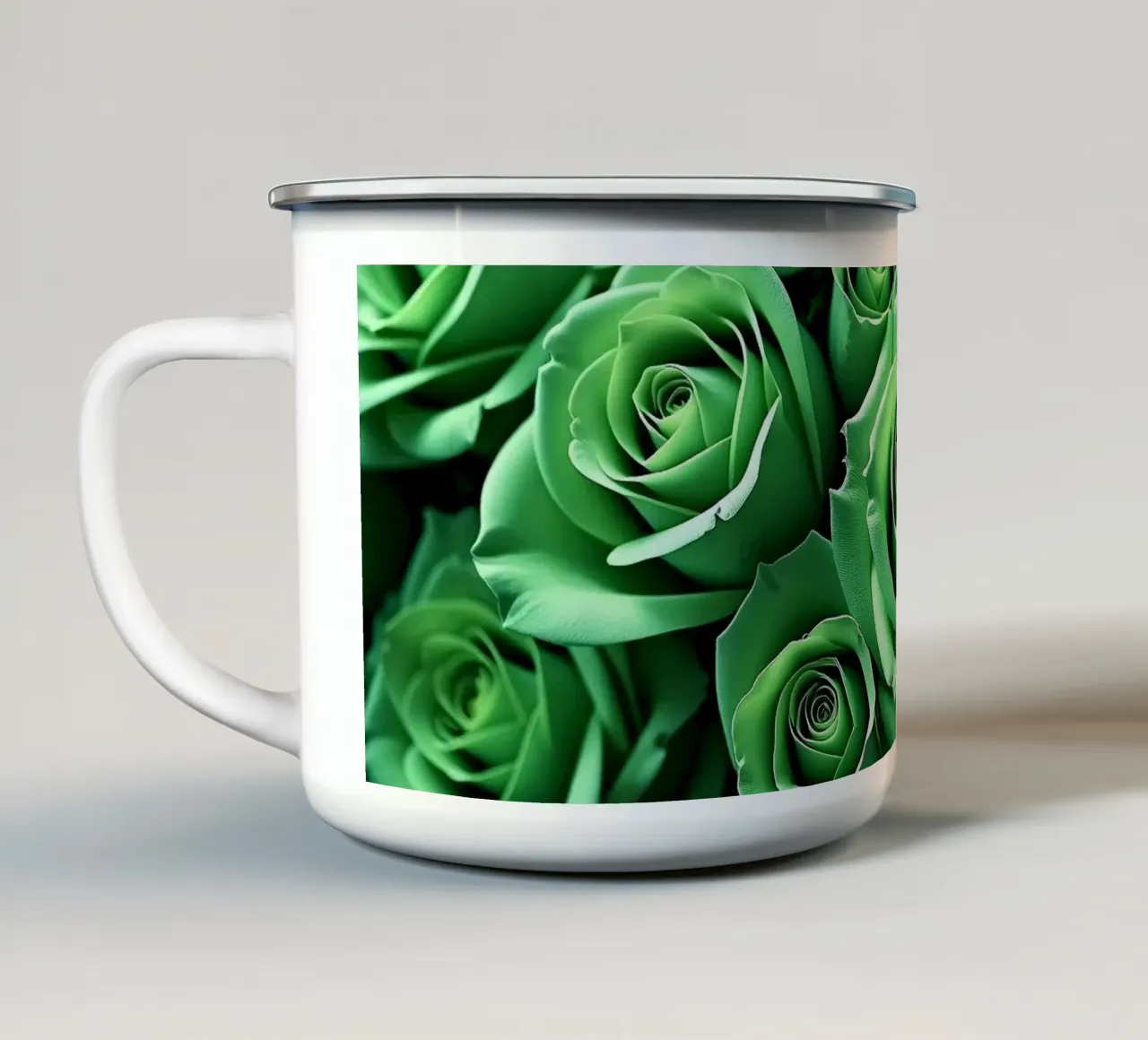 Rose_verdi tazza in smalto da Farb- und Blütenzauber by LK
