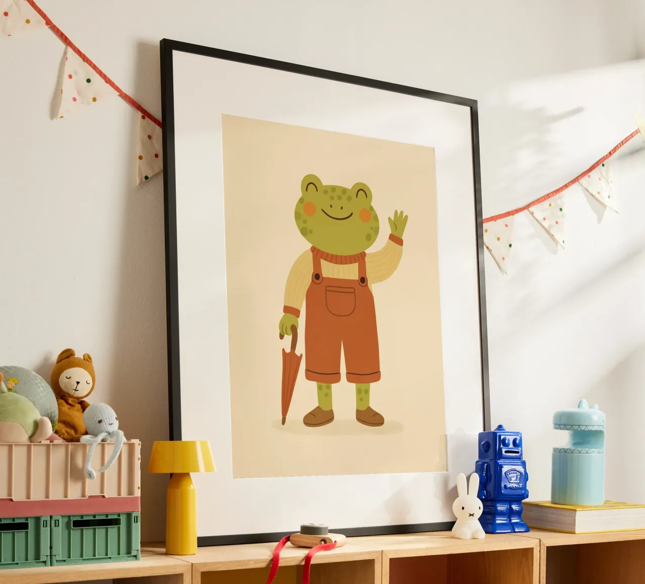 La rana poster con telaio in alluminio da kokoprint