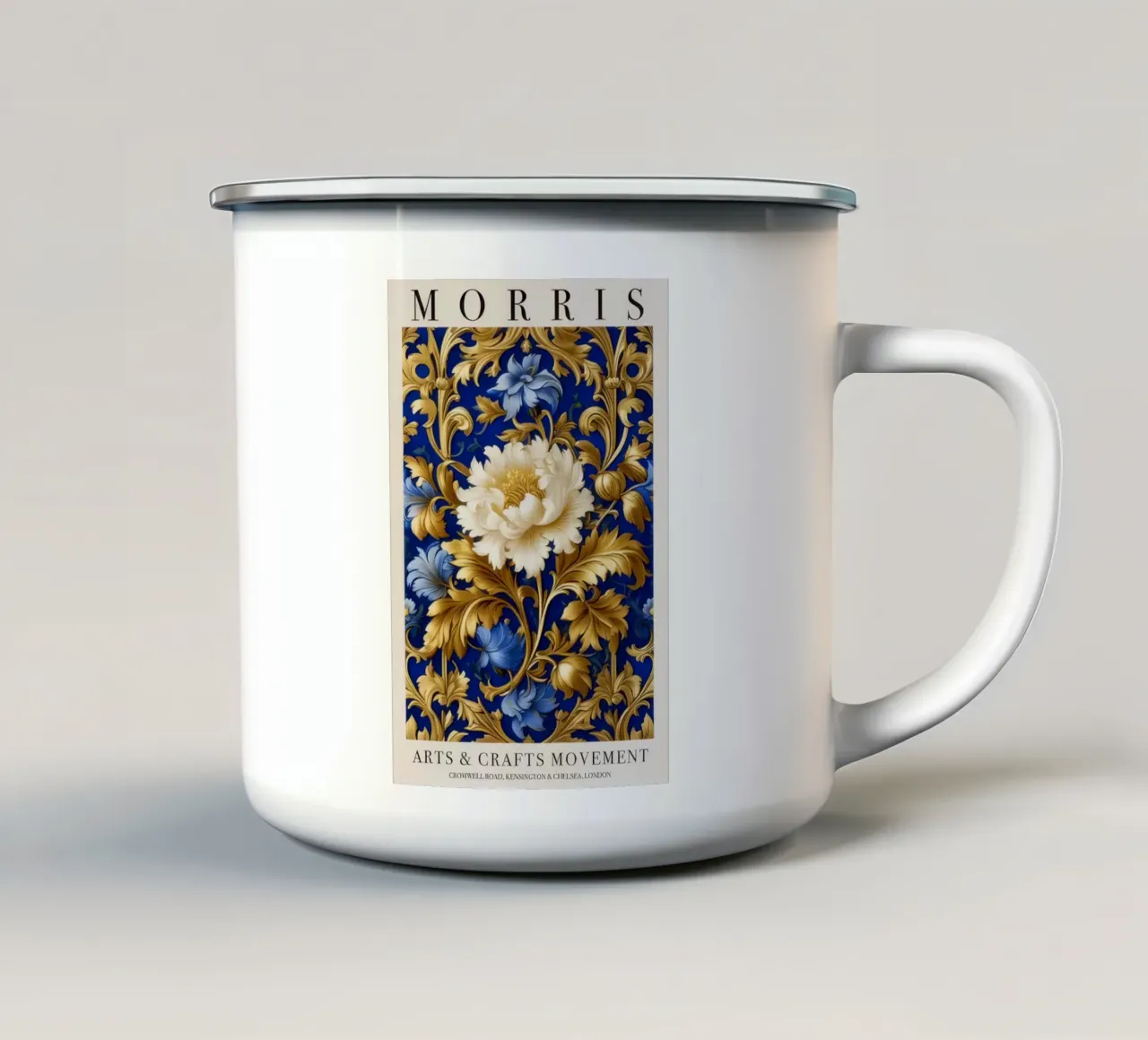 complesso motivo floreale e di viti tazza in smalto da Ropech Shop