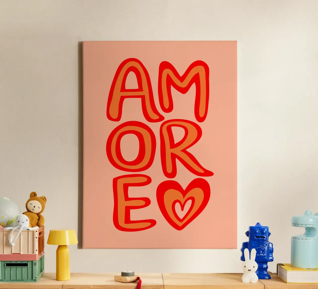 AMORE tela con Cornice a cassetta da dericktype