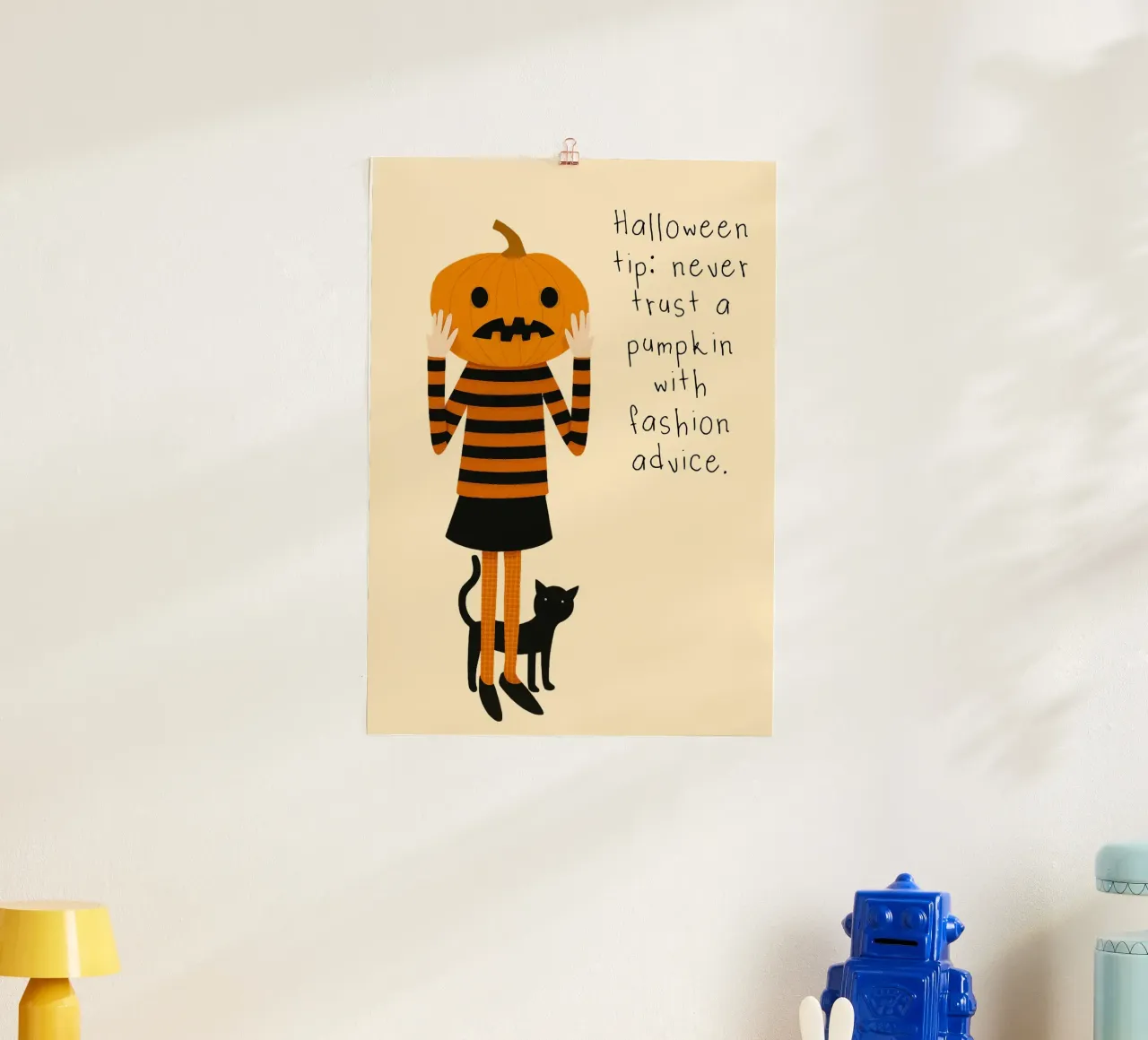 Divertente zucca Consigli di moda Poster di Halloween poster da vintagepod