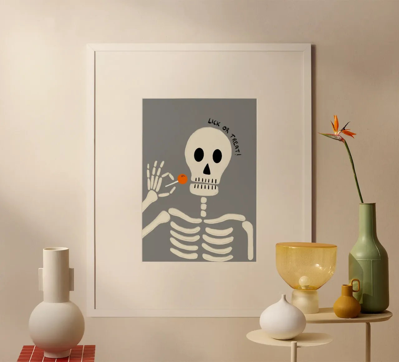 Lecken oder behandeln Skelett Lollipop Poster Poster von vintagepod