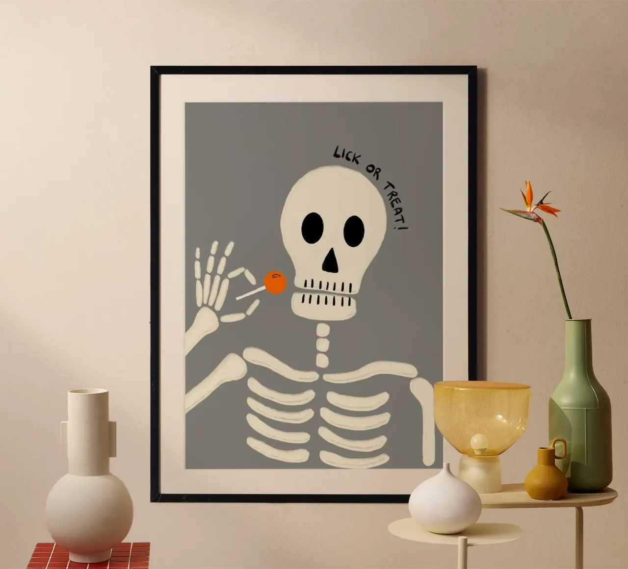 Lecken oder behandeln Skelett Lollipop Poster Poster von vintagepod