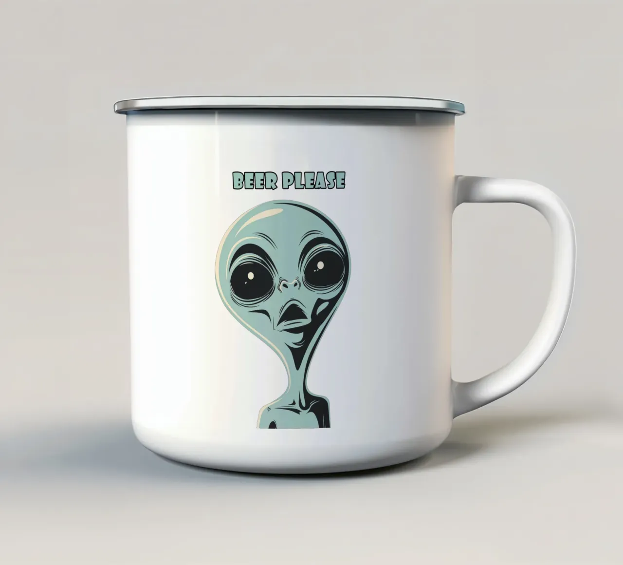 Birra per favore Alien tazza in smalto da Autofocus