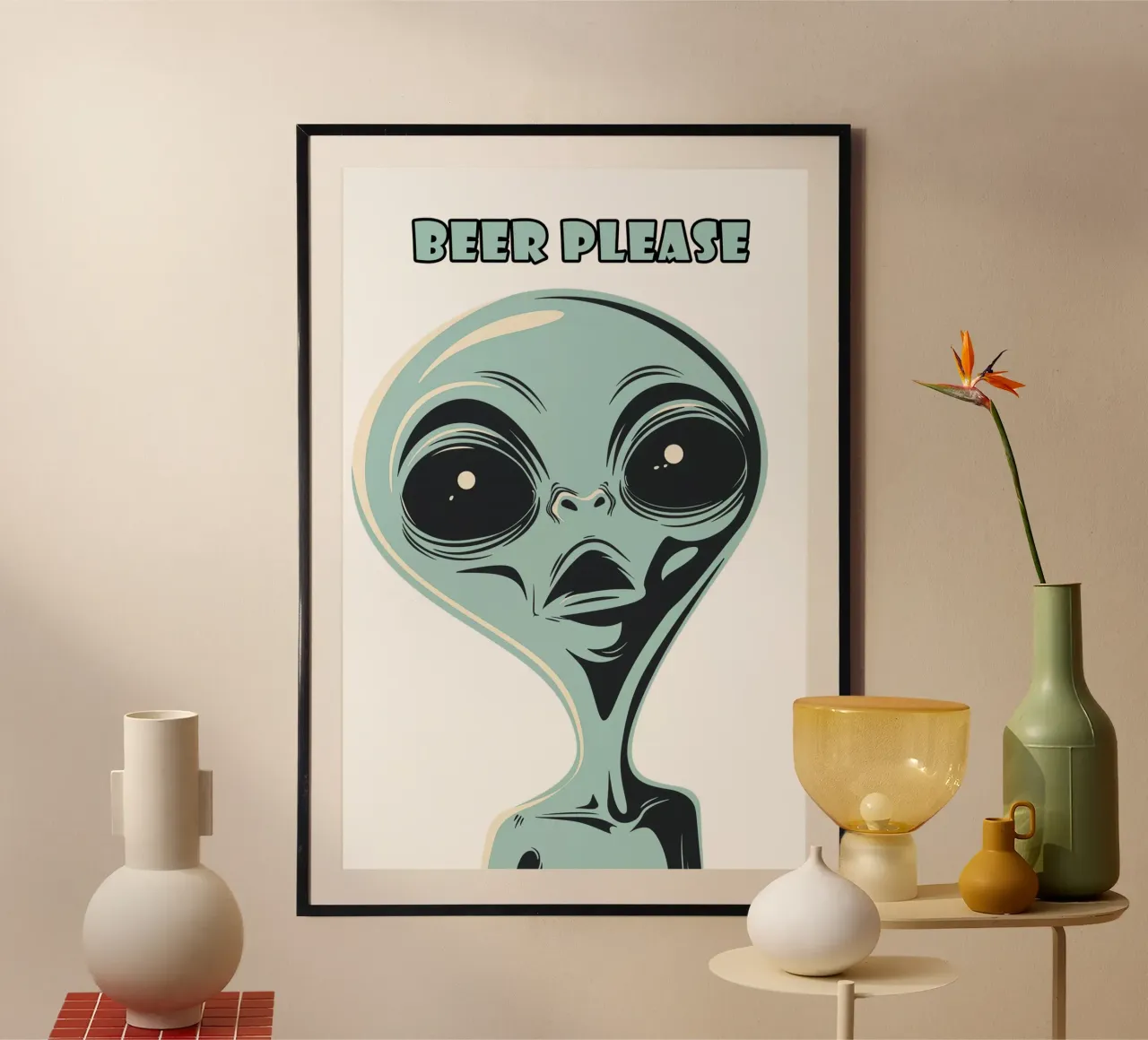 Bier Alien poster van Autofocus