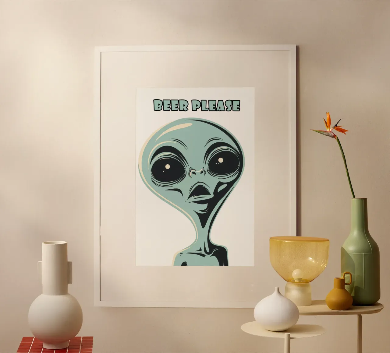 Bier Alien poster van Autofocus