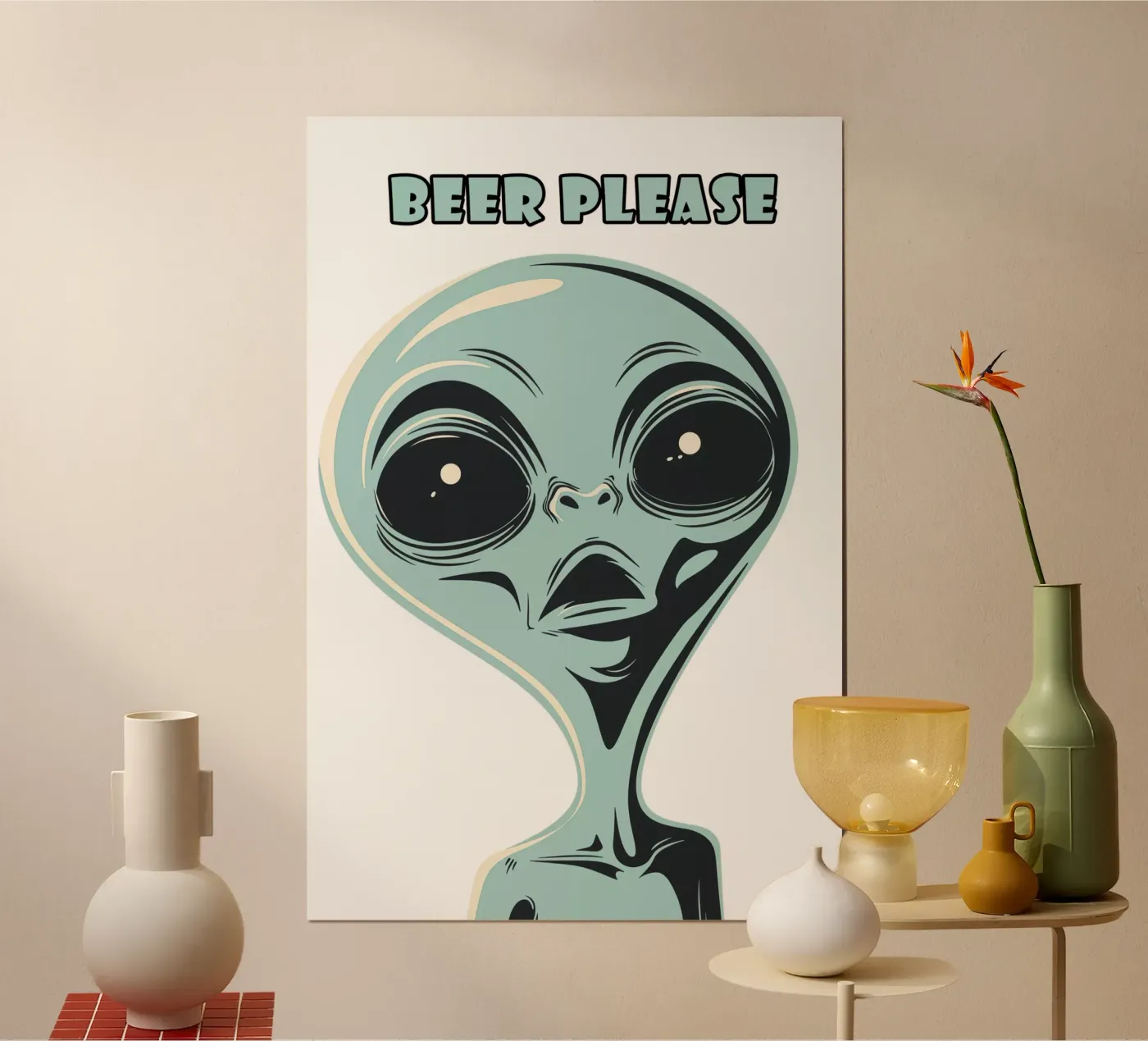 Beer Please Alien Poster von Autofocus