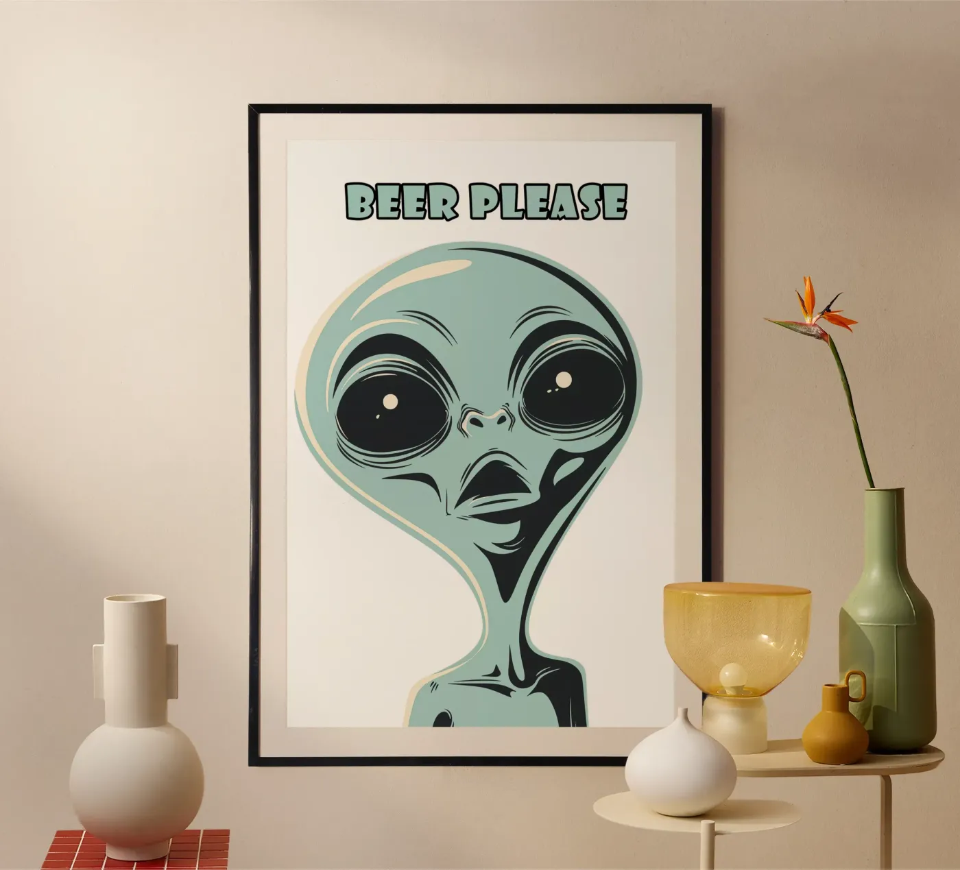 Beer Please Alien Poster von Autofocus