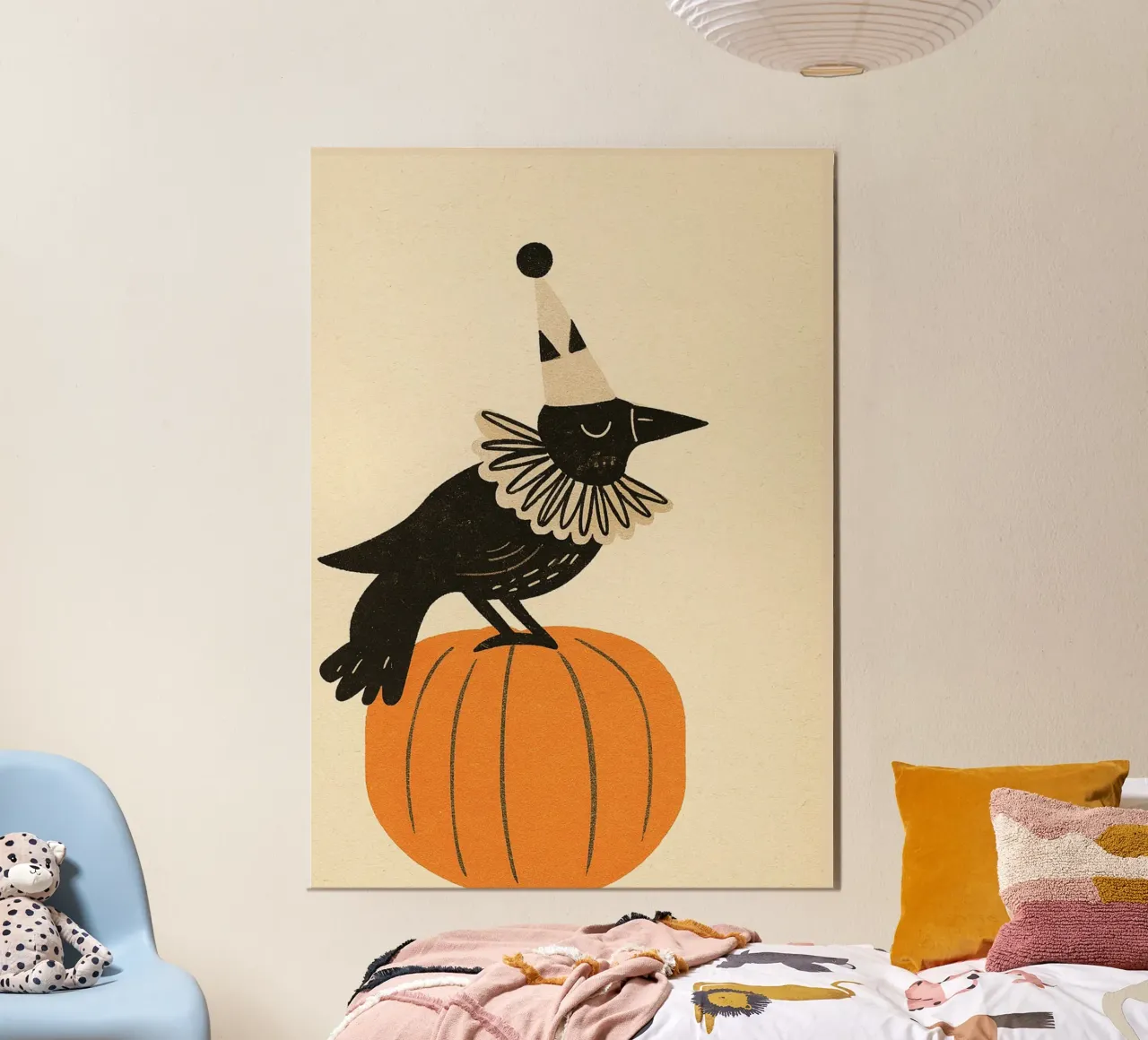 Simpatico cappello da clown della festa del corvo Poster di Halloween poster da vintagepod