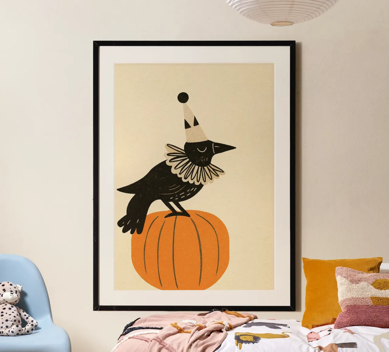 Simpatico cappello da clown della festa del corvo Poster di Halloween poster da vintagepod
