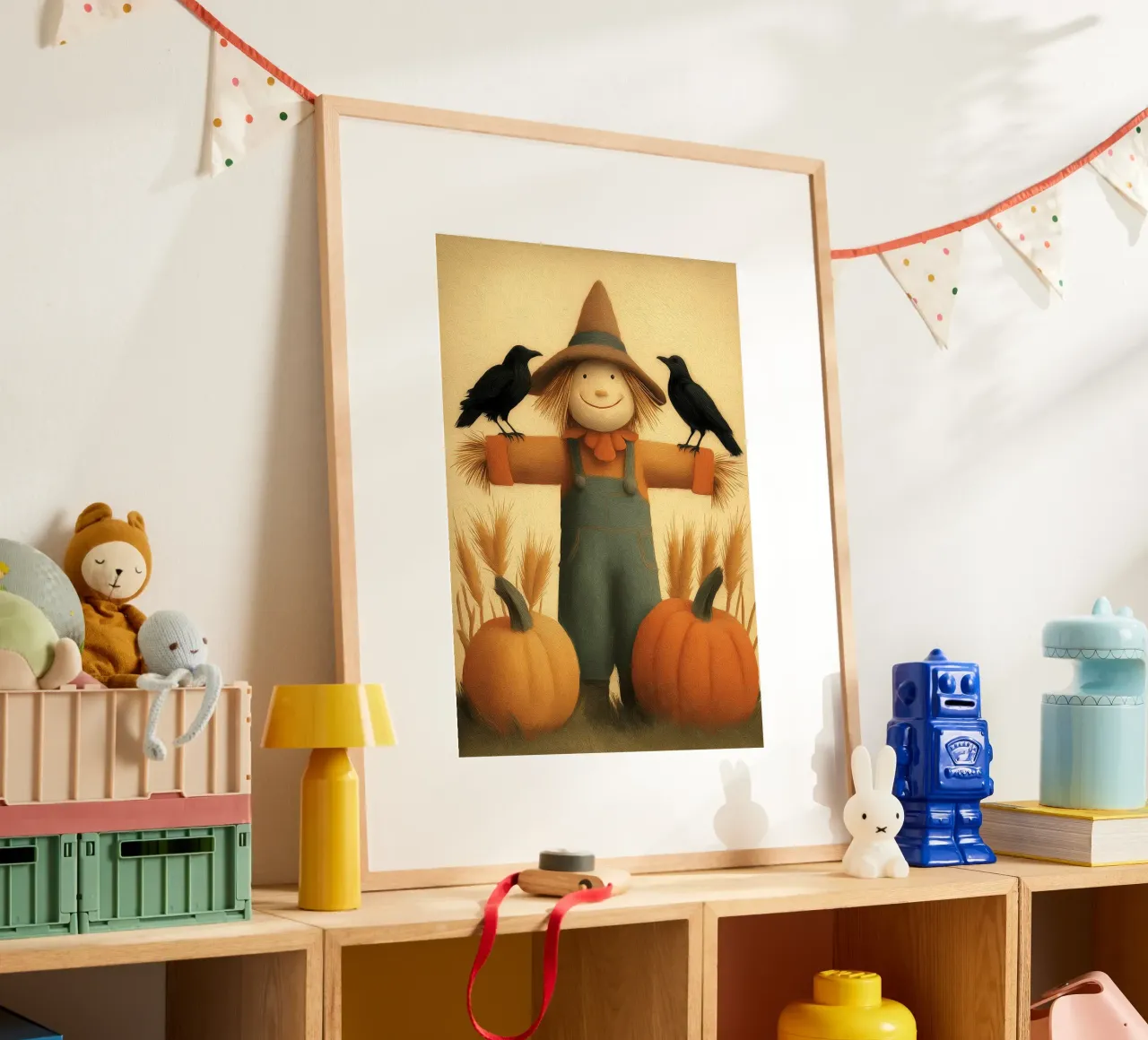Spaventapasseri e zucche Arte autunnale poster da vintagepod