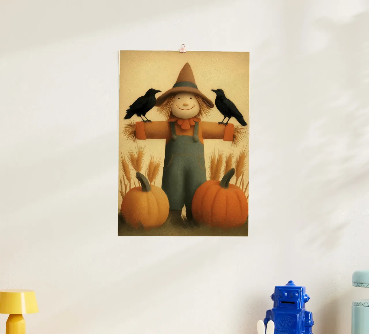 Spaventapasseri e zucche Arte autunnale poster da vintagepod
