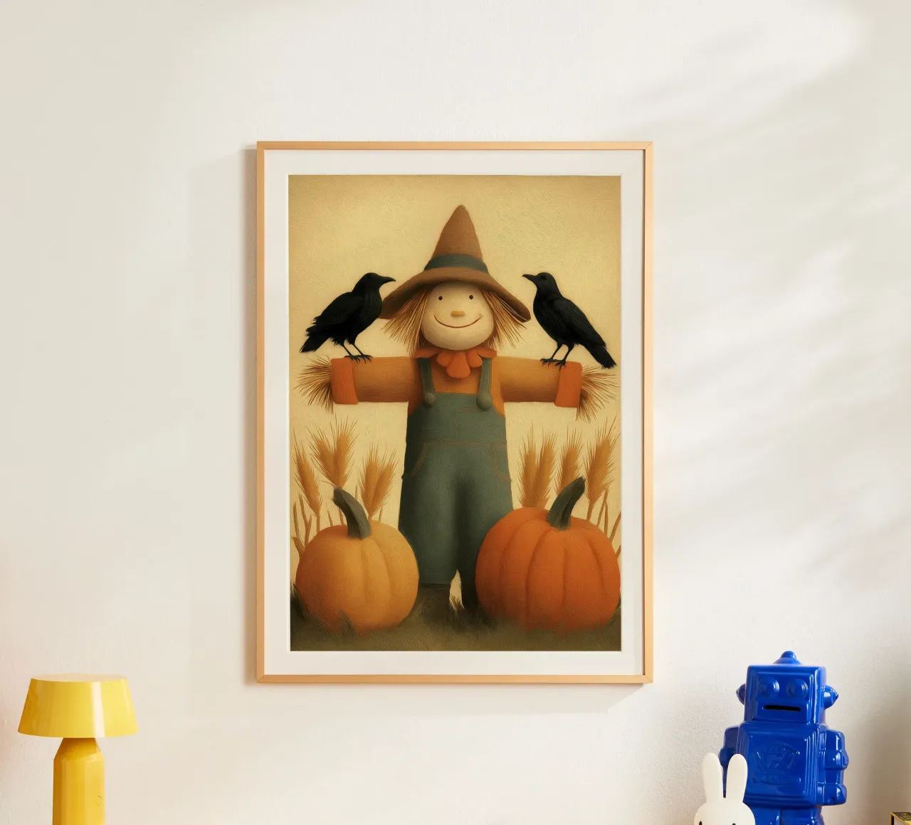Spaventapasseri e zucche Arte autunnale poster da vintagepod