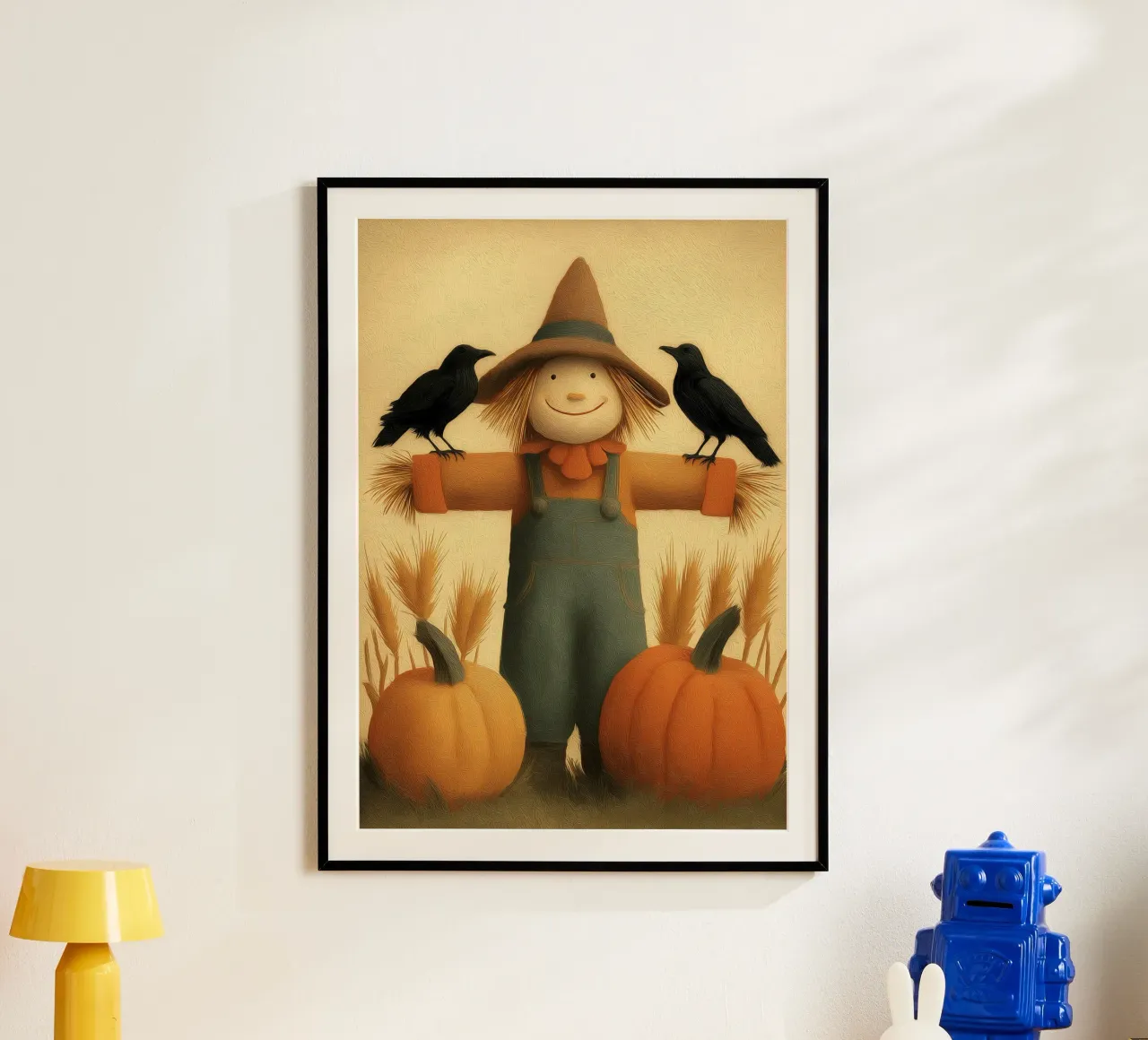 Spaventapasseri e zucche Arte autunnale poster da vintagepod