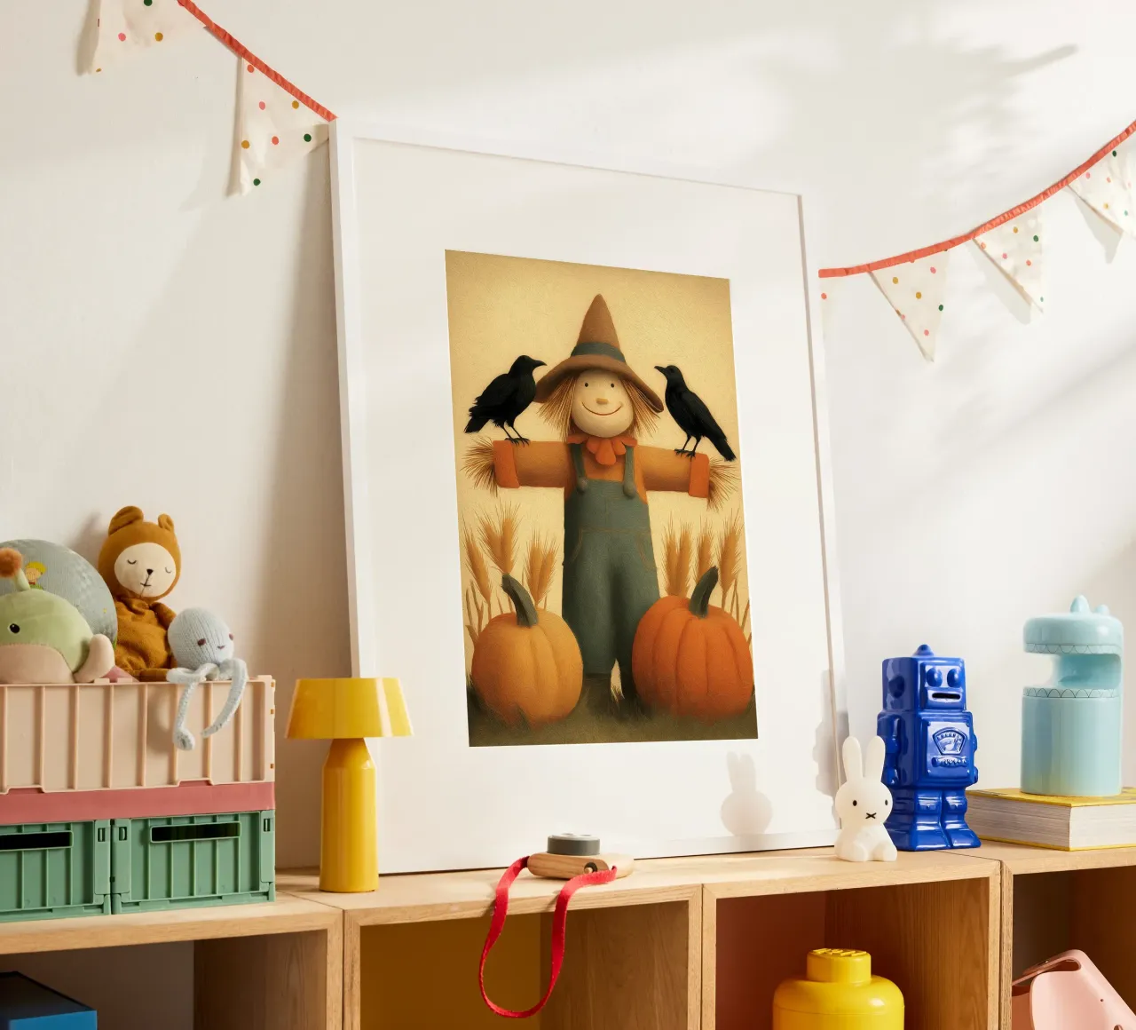 Spaventapasseri e zucche Arte autunnale poster da vintagepod