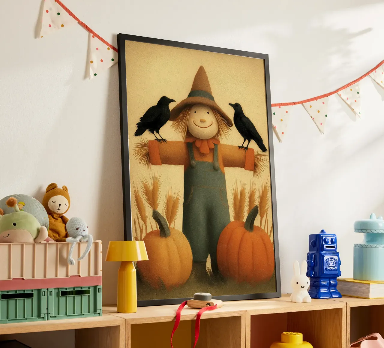 Spaventapasseri e zucche Arte autunnale poster da vintagepod