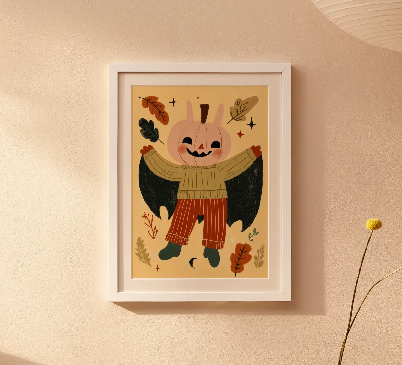 Affiche de l'automne Halloween avec un costume de chauve-souris poster de vintagepod