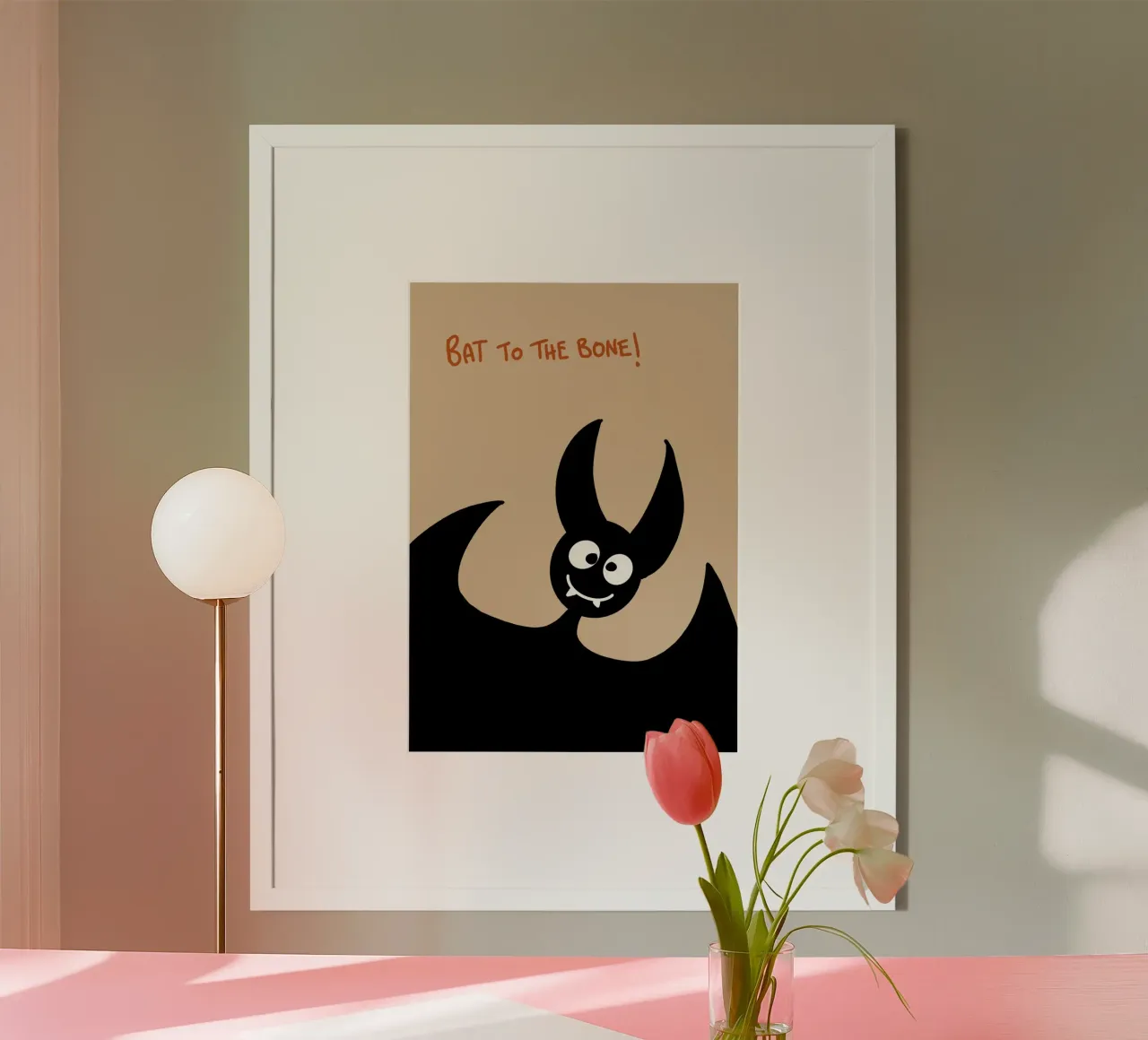 Vleermuis tot op het bot Grappige griezelige Halloween-kunst poster van vintagepod