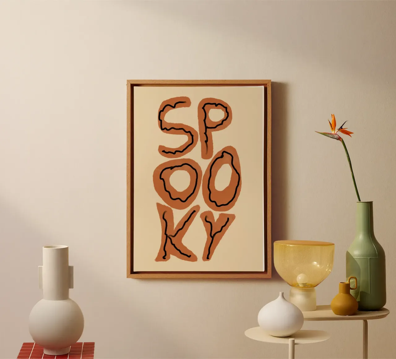 SPKY Groovy Tipografia retrò di Halloween tela con Cornice a cassetta da vintagepod