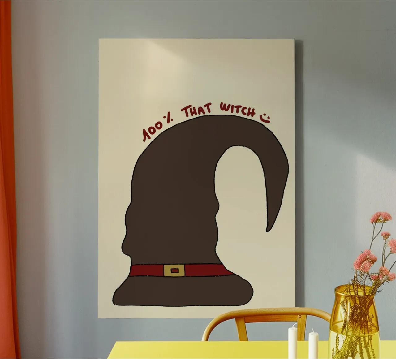 100% Die Heks Grappige Retro Poster canvas met Baklijst van vintagepod