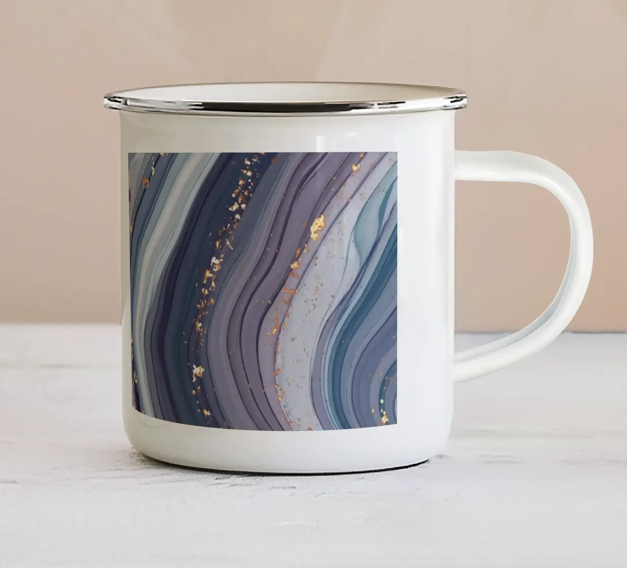 Wavy Abstract tazza in smalto da Vivi Nicolin