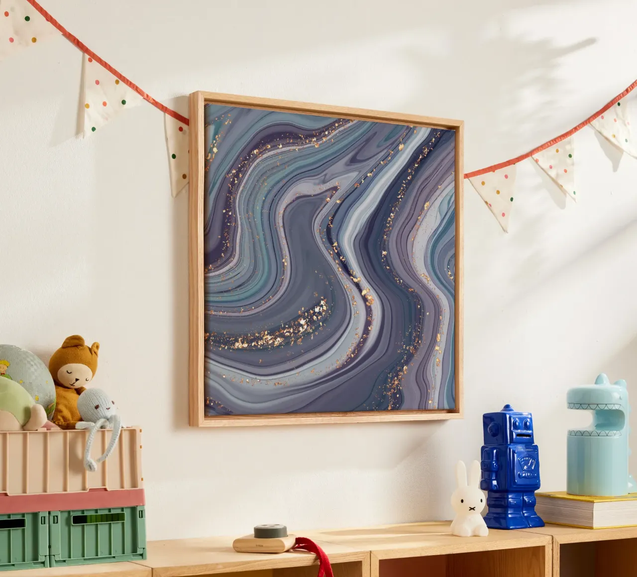 Wavy Abstract tela con Cornice a cassetta da Vivi Nicolin