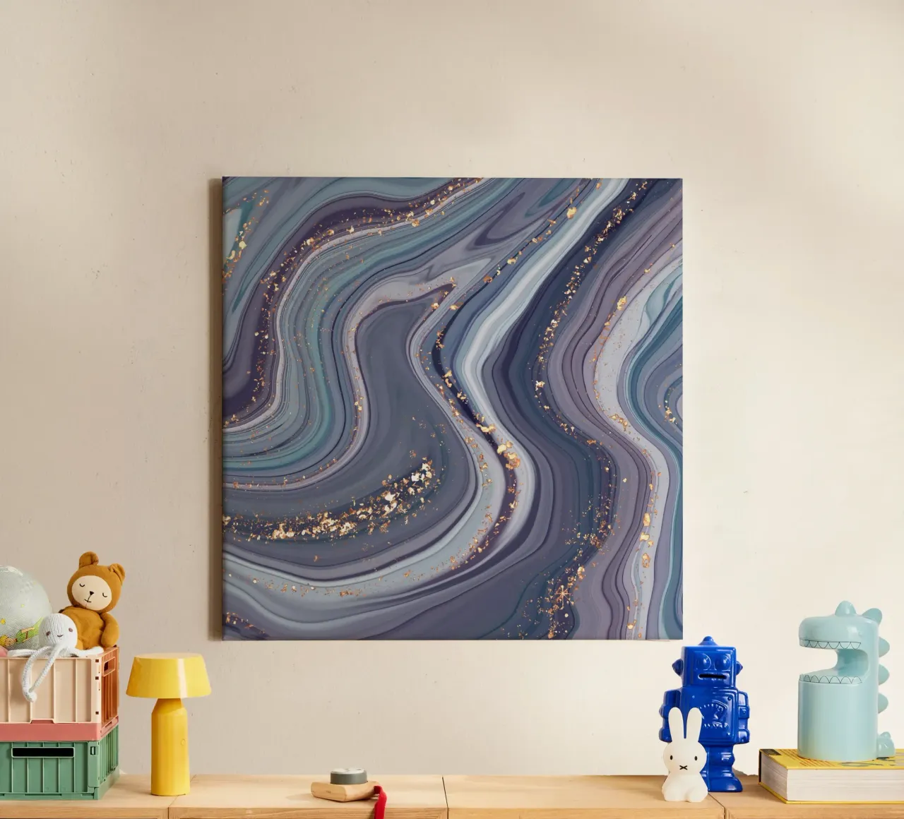 Wavy Abstract tela con Cornice a cassetta da Vivi Nicolin