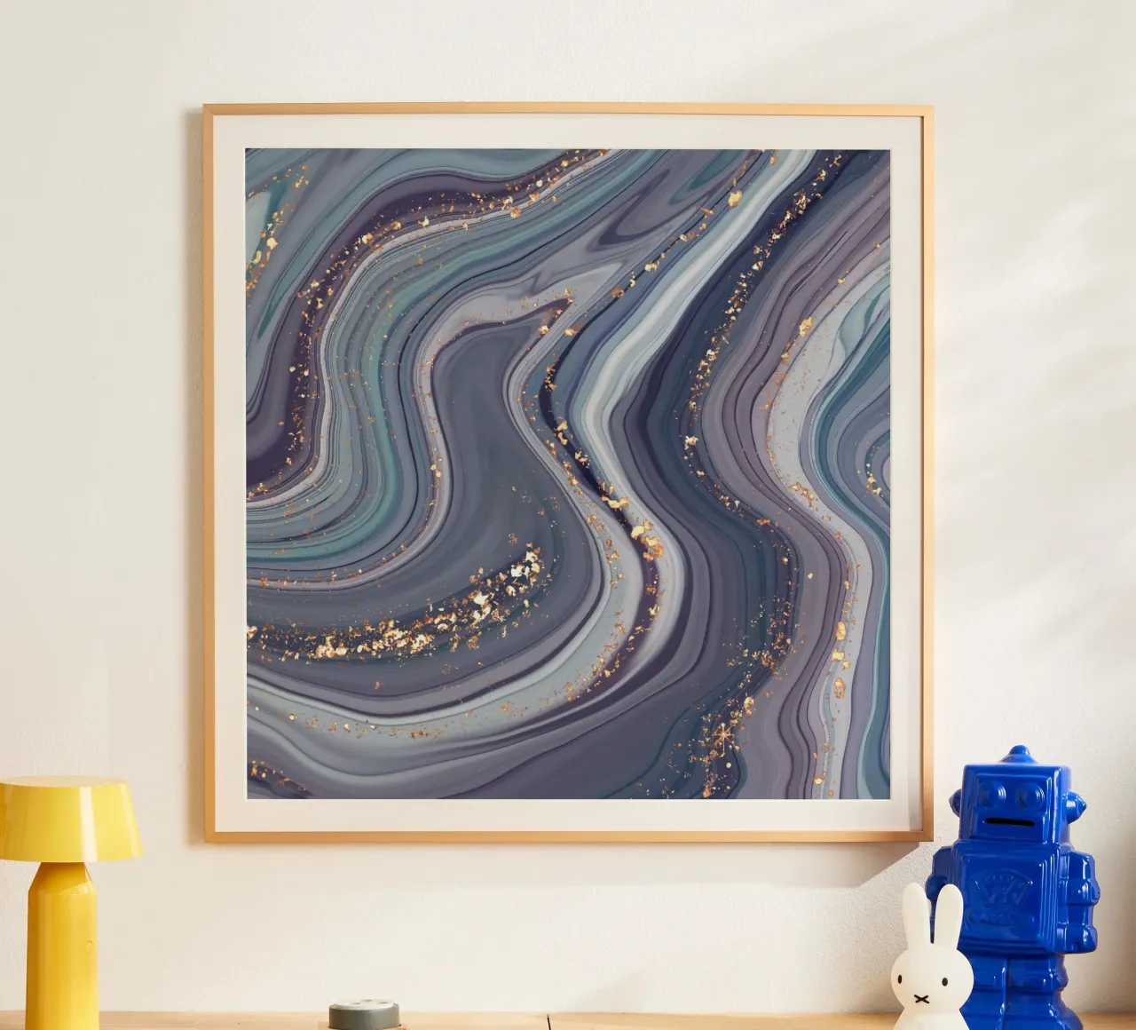 Wavy Abstract poster con telaio in legno da Vivi Nicolin