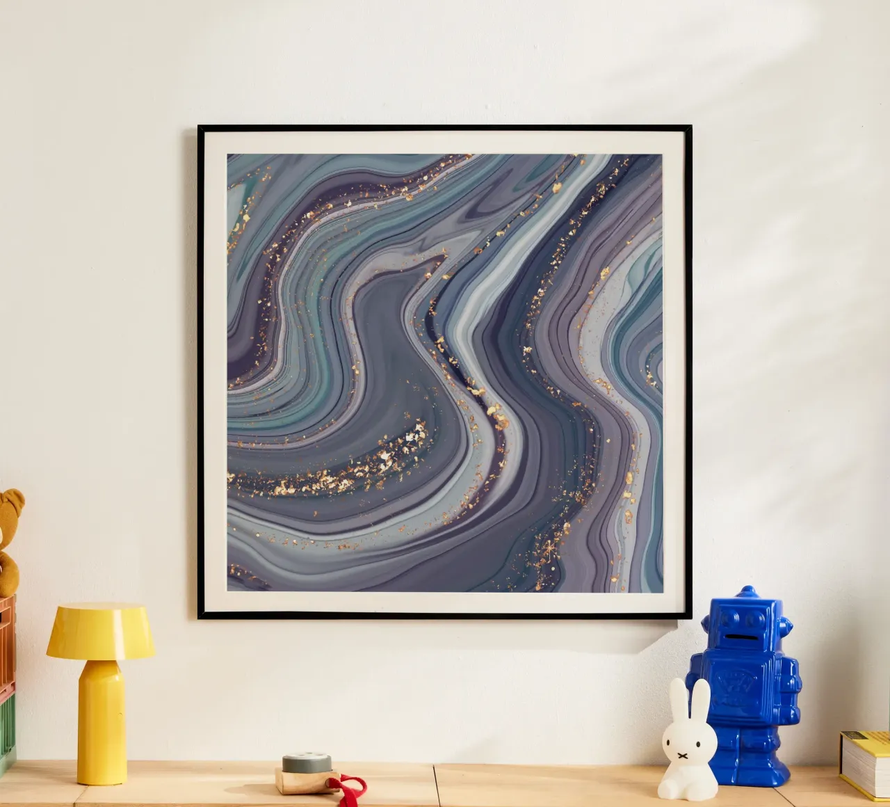 Wavy Abstract poster con telaio in legno da Vivi Nicolin
