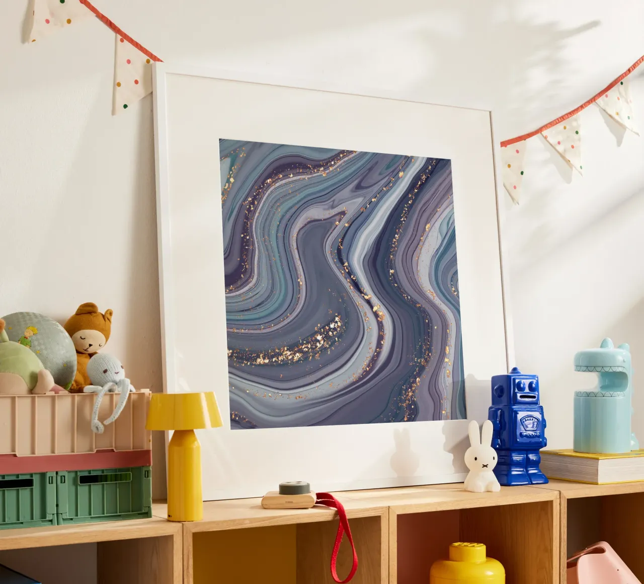 Wavy Abstract poster con telaio in legno da Vivi Nicolin