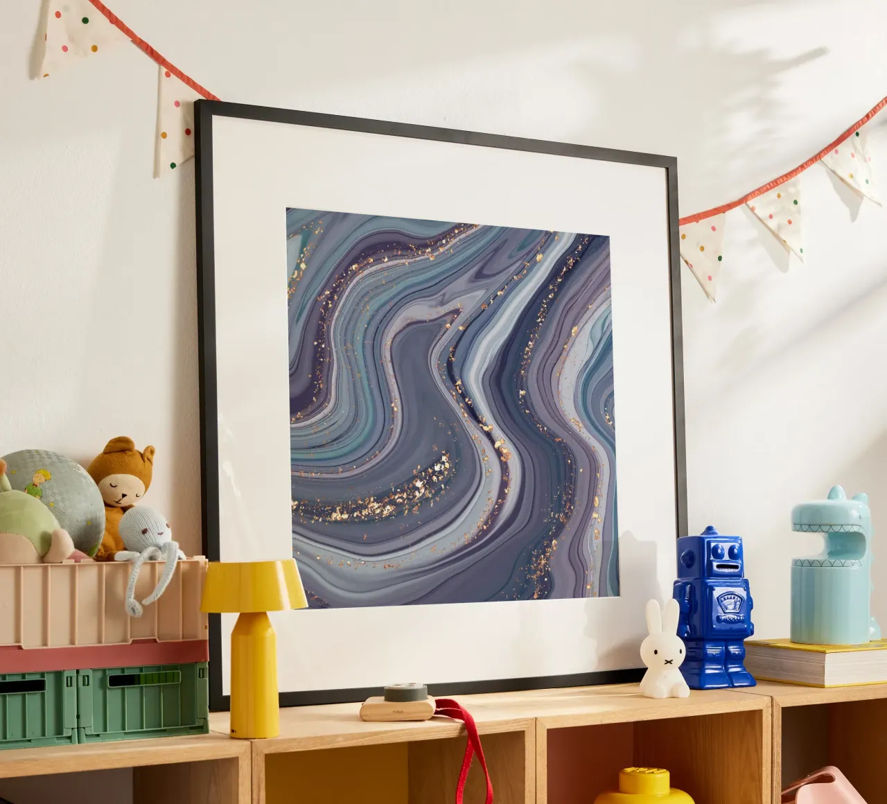 Wavy Abstract poster con telaio in legno da Vivi Nicolin