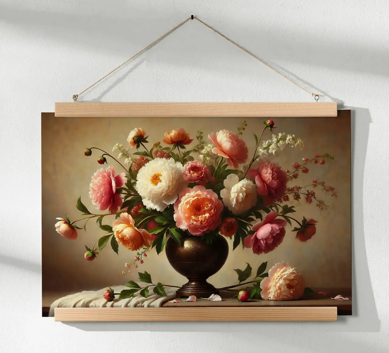 Pittura vittoriana di peonie poster con telaio in plastica da VintageBotanics