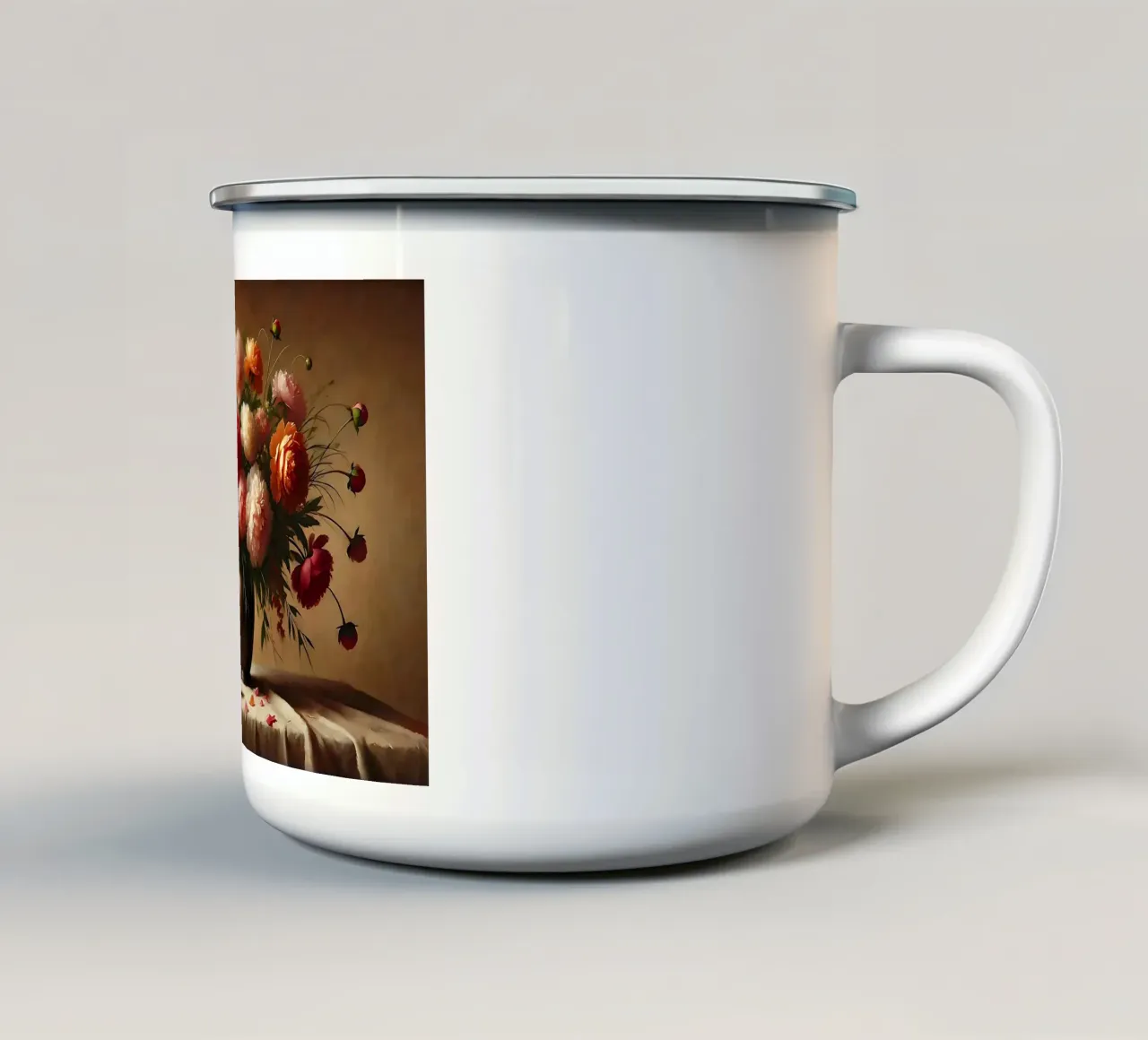 Bouquet di peonie vittoriane tazza in smalto da VintageBotanics