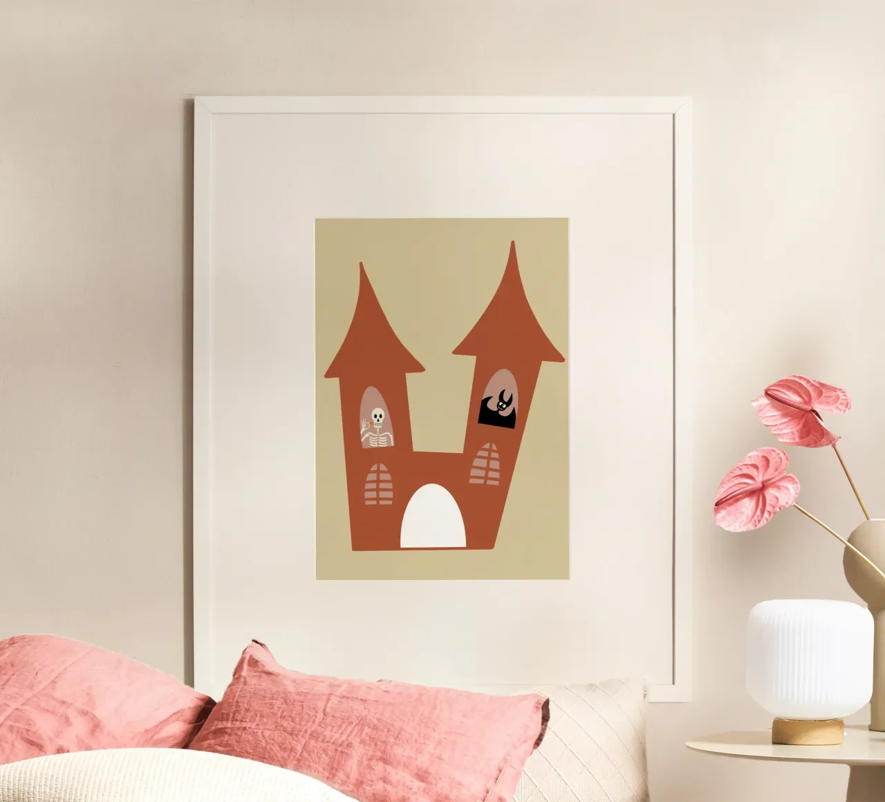 Casa stregata Halloween Arte moderna del castello poster da vintagepod