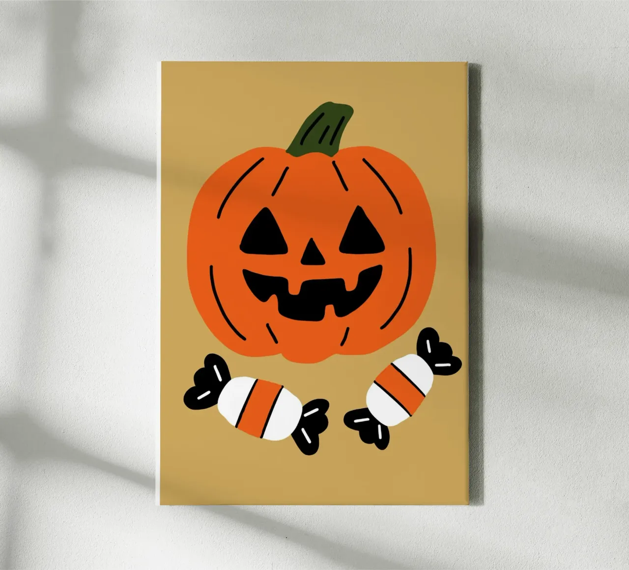 Carina la zucca caramellata di Halloween Arte moderna tela con Cornice a cassetta da vintagepod
