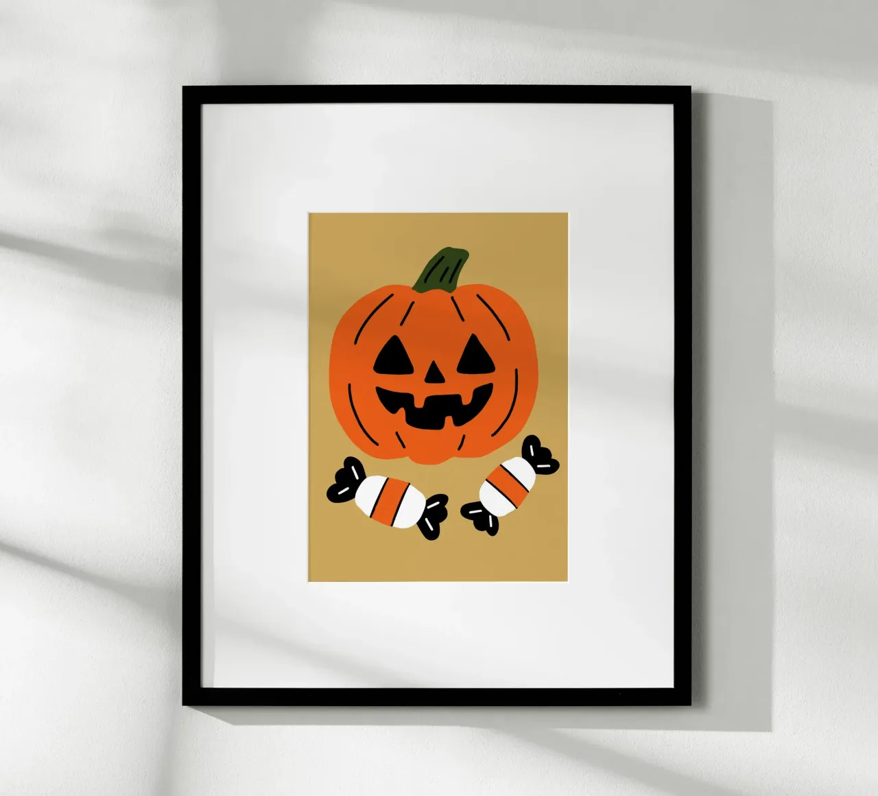 Carina la zucca caramellata di Halloween Arte moderna poster con telaio in legno da vintagepod