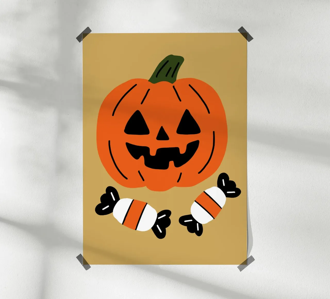 Carina la zucca caramellata di Halloween Arte moderna poster con telaio in legno da vintagepod