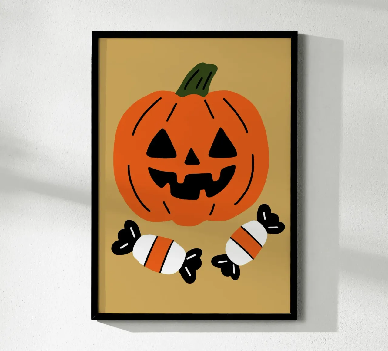 Carina la zucca caramellata di Halloween Arte moderna poster con telaio in legno da vintagepod