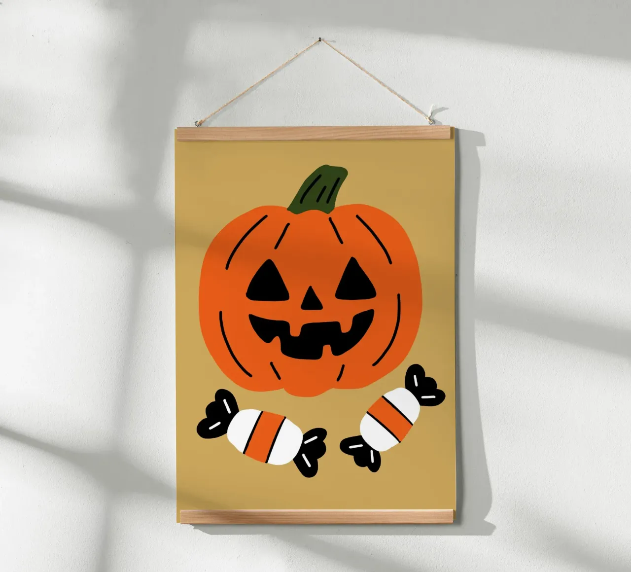 Carina la zucca caramellata di Halloween Arte moderna poster con telaio in legno da vintagepod