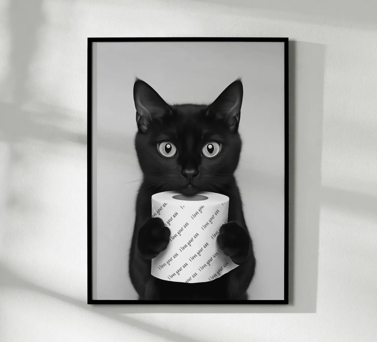 Umorismo da toilette con un gatto poster da Carinaprint