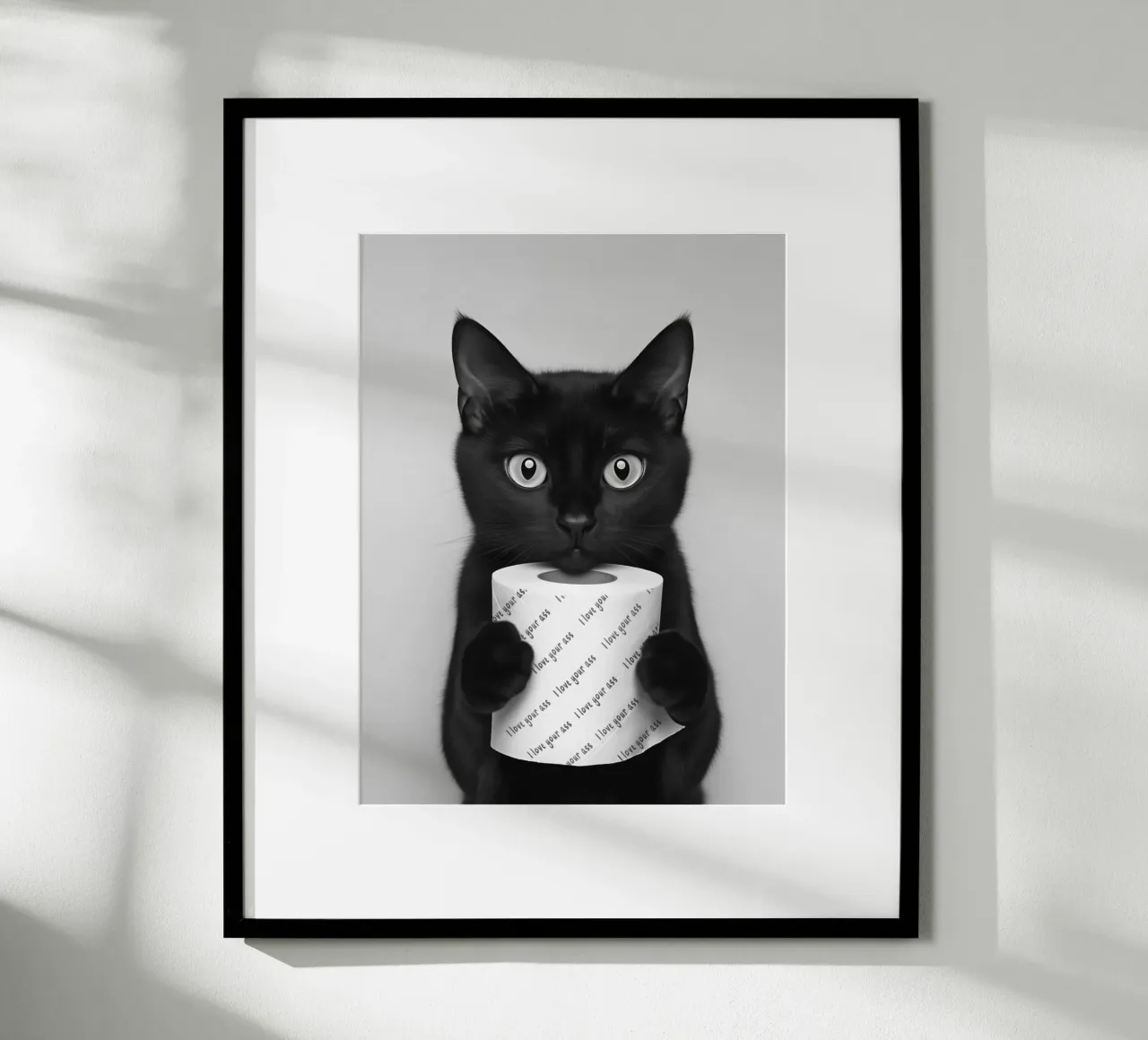 Umorismo da toilette con un gatto poster da Carinaprint