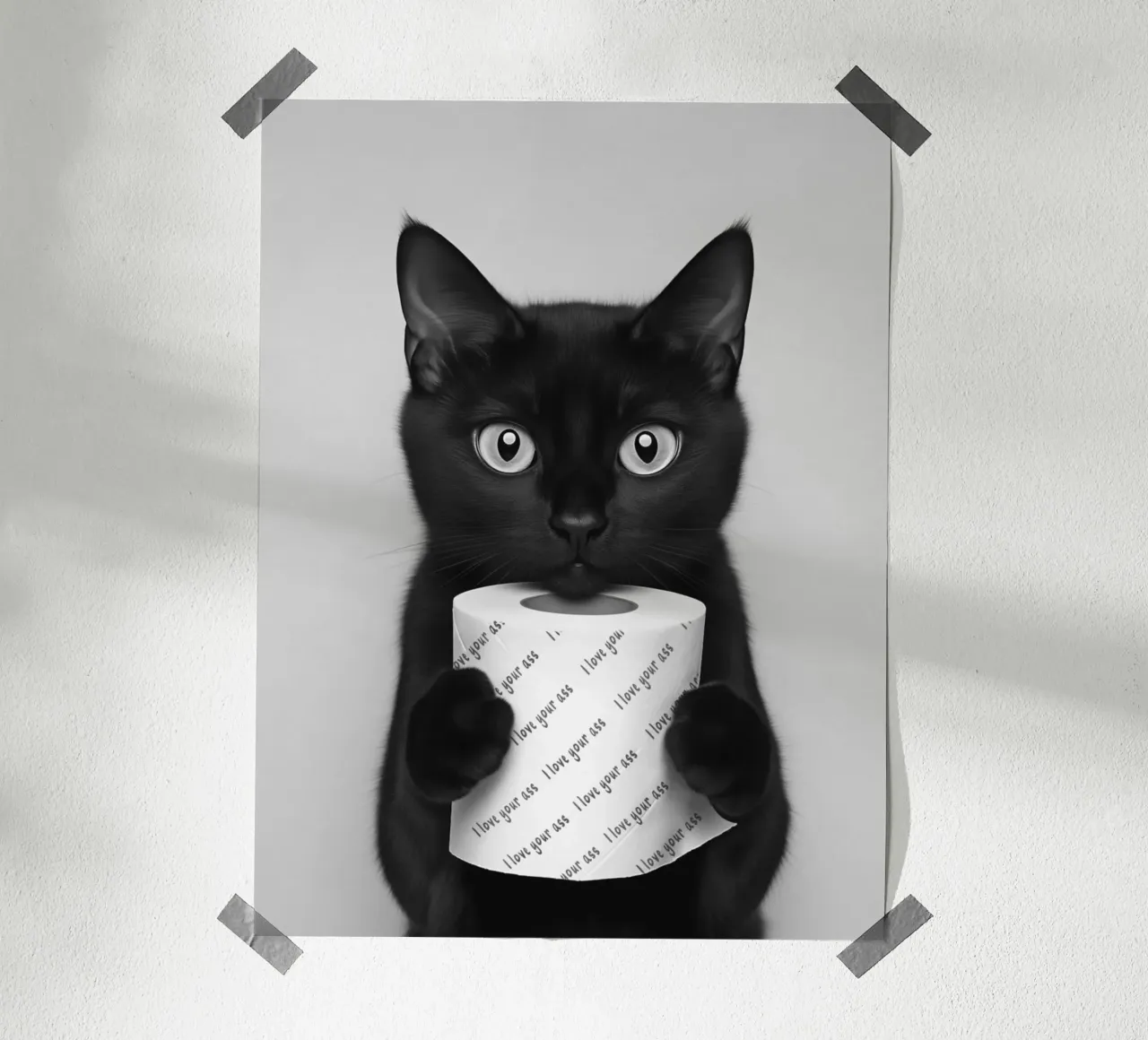 Umorismo da toilette con un gatto poster da Carinaprint