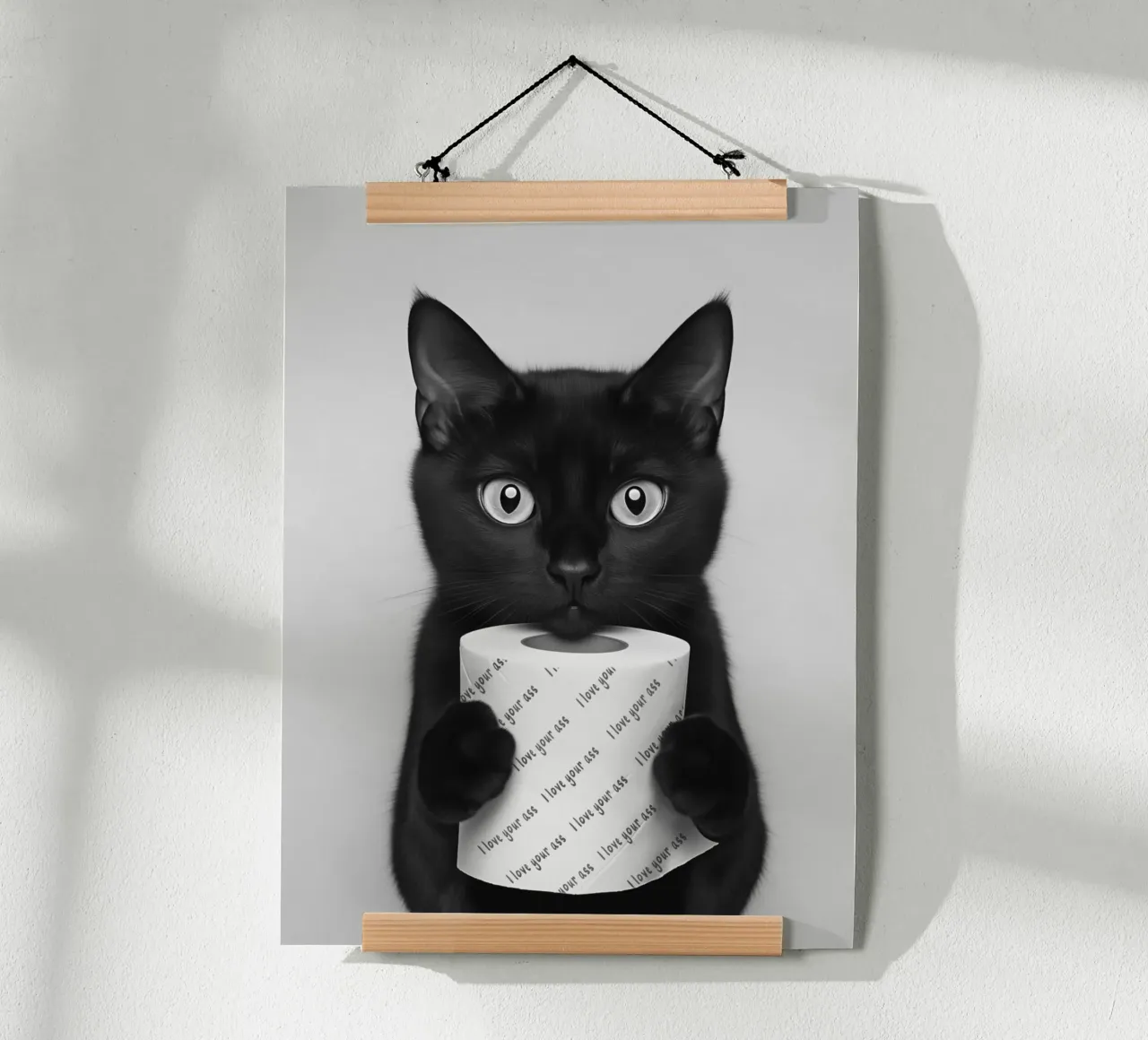 Umorismo da toilette con un gatto poster da Carinaprint