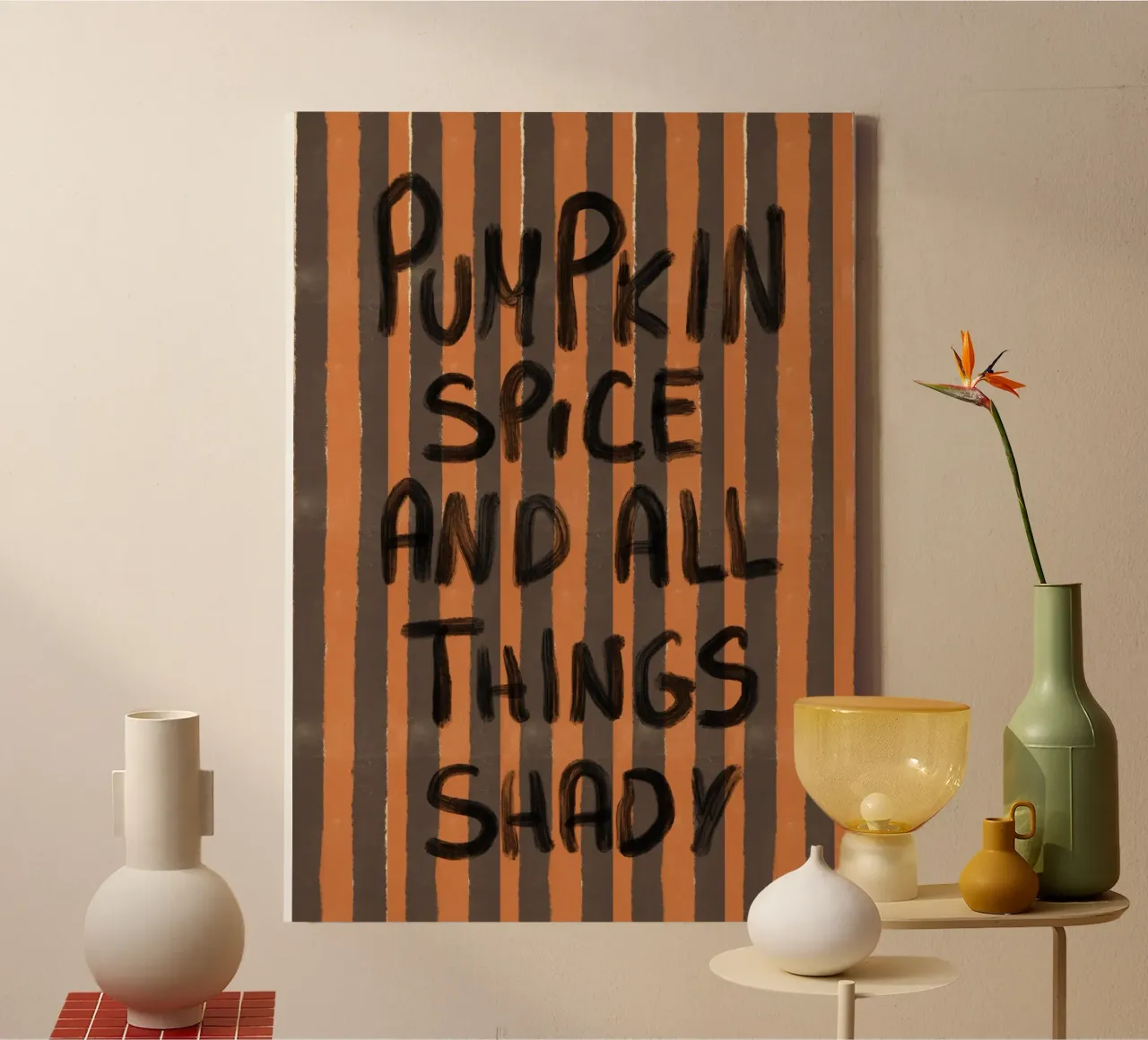 "Stampa d'arte "Zucca e spezie e tutte le cose ombrose tela con Cornice a cassetta da vintagepod